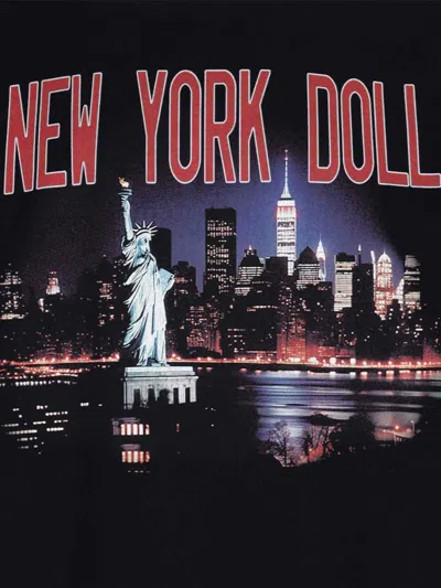 Dsquared2 Casual Cotton T-shirt With Nighttime Cityscape Print In Black