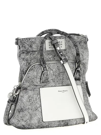 Maison Margiela Textured Leather Shoulder Bag And Strap In Multi