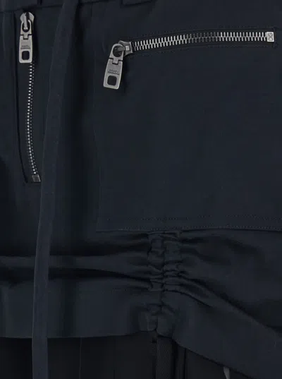 Dolce & Gabbana Black Skirt With Pleated Design And Drawstring Waist In Silk Blend Stretch Woman In Black