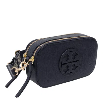 Tory Burch Mini Miller Grained Leather Crossbody Bag In Blue