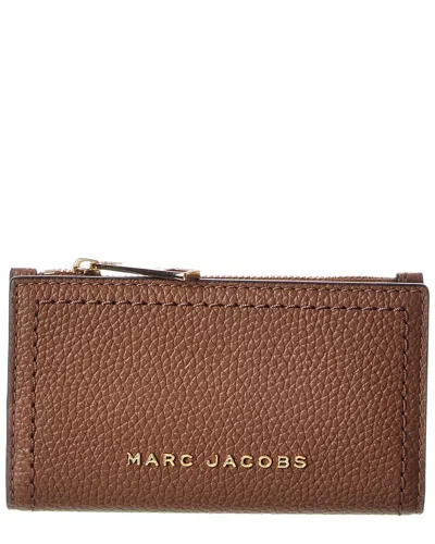 Marc Jacobs Medium Leather Flat Wallet In Brown