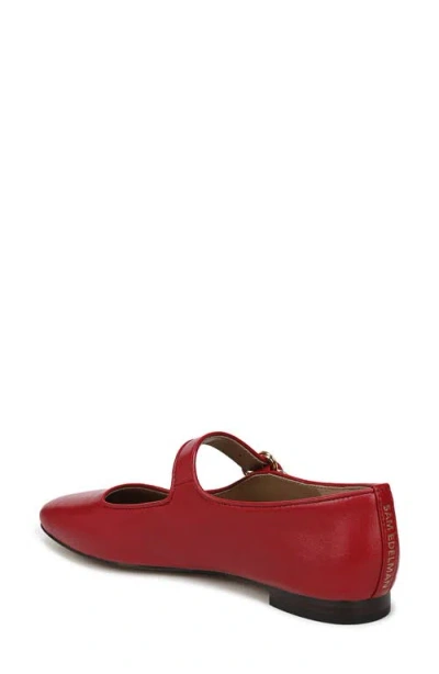 Sam Edelman Michaela Mary Jane Flat Scarlet Red Leather In Red
