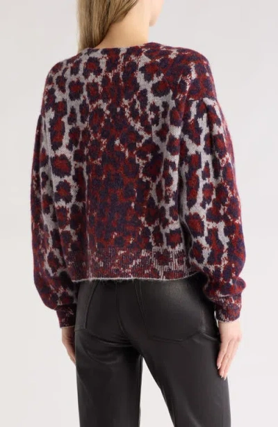 Rag & Bone Sarah Leopard Print Cardigan In Red