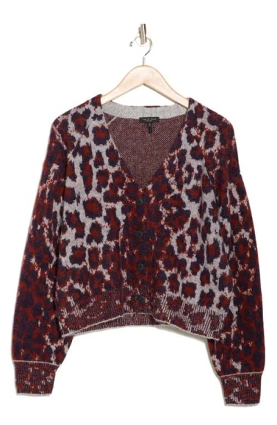Rag & Bone Sarah Leopard Print Cardigan In Red