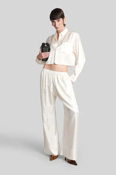 Alexander Wang Pants In Beige Silk In Neutral