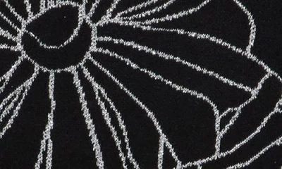 Joseph A Placed Floral Oversize Turtleneck Sweater In Black