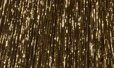 Vince Camuto Novelty Ruffle Neck Long Sleeve Trapeze Dress In Gold