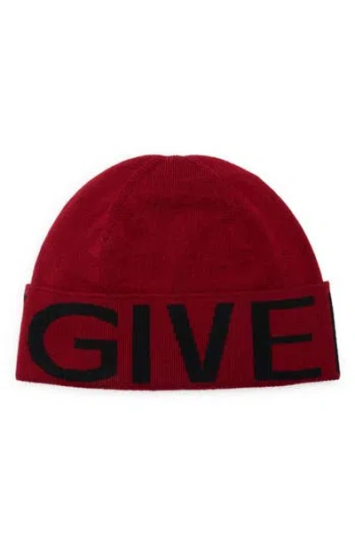 Givenchy Jacquard Logo Beanie In Red