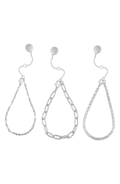 Vince Camuto Set Of 3 Chain Bracelets In Silver
