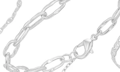 Vince Camuto Set Of 3 Chain Bracelets In Silver
