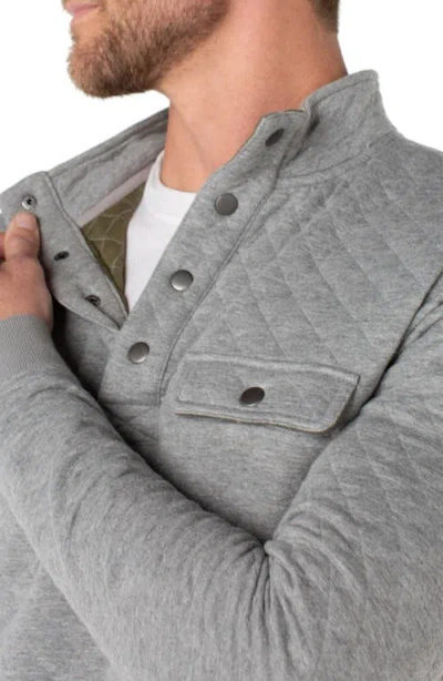 Liverpool Quarter Snap Pullover In Gray