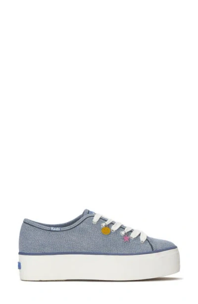 Keds Women's Triple Up Denim Charm Lace Up Canvas Sneakers In Blue