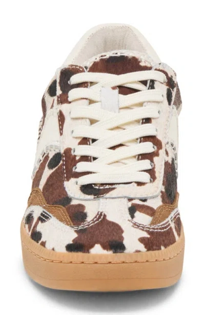 Dolce Vita Notice Stitch Sneakers Cocoa Taurus Calf Hair In Animal Print