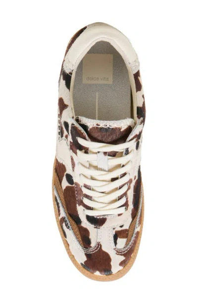 Dolce Vita Notice Stitch Sneakers Cocoa Taurus Calf Hair In Animal Print