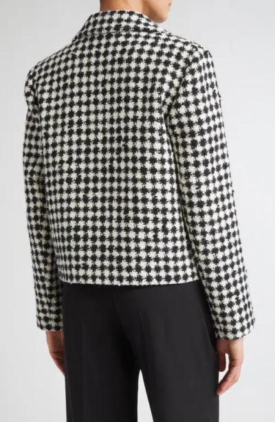 Max Mara Volante Double-breasted Houndstooth Jacket In Black