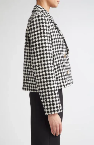 Max Mara Volante Double-breasted Houndstooth Jacket In Black