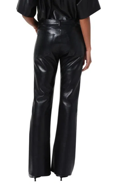 Agolde Kick Boot Recycled Leather-blend Flared Pants In Black