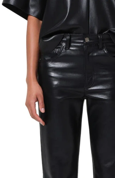 Agolde Kick Boot Recycled Leather-blend Flared Pants In Black