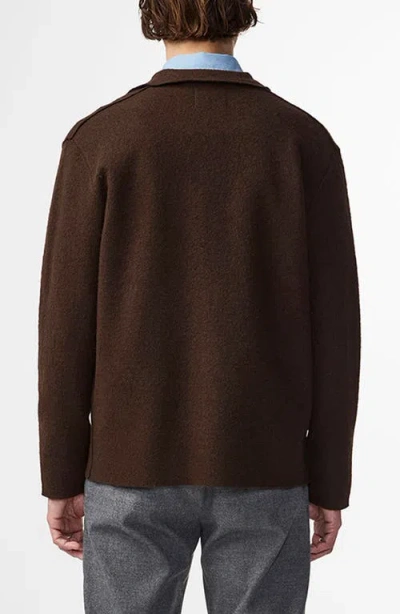 Nn07 Jonas Boiled Wool Shirt Jacket In Brown