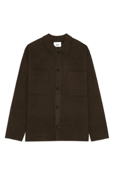 Nn07 Jonas Boiled Wool Shirt Jacket In Brown