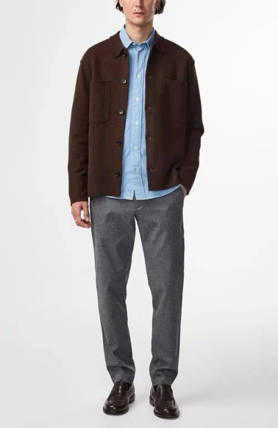 Nn07 Jonas Boiled Wool Shirt Jacket In Brown