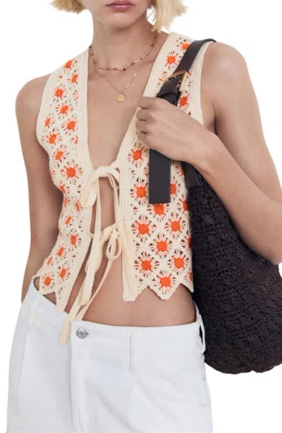 Mango Cameron Crochet Top In Multi