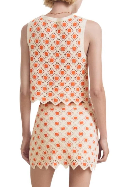 Mango Cameron Crochet Top In Multi