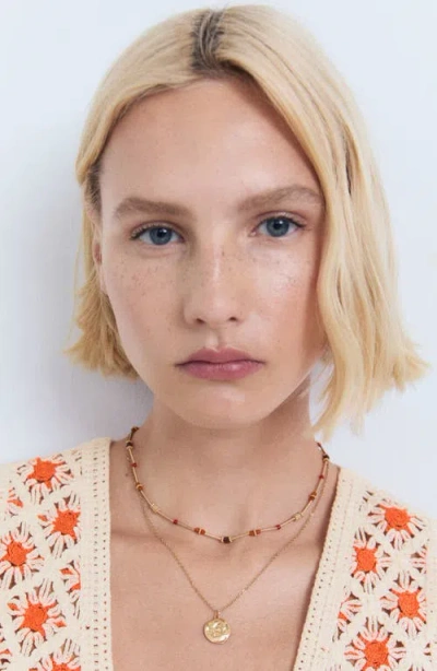 Mango Cameron Crochet Top In Multi