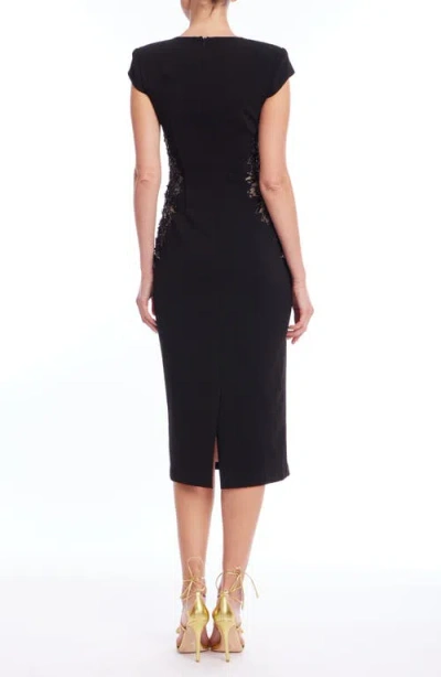 Badgley Mischka Collection Beaded Cocktail Dress In Black
