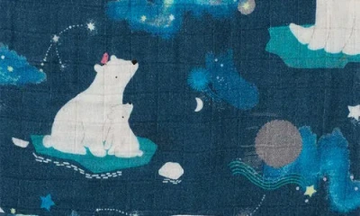 Loulou Lollipop Muslin Swaddle Blanket In Blue