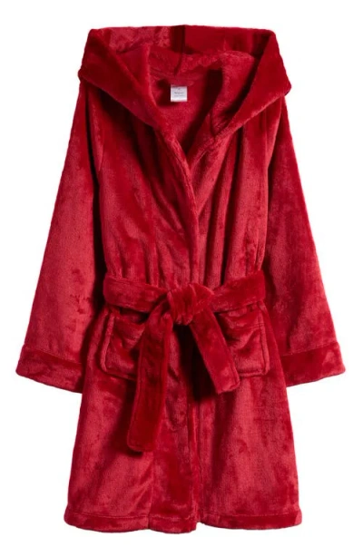 Nordstrom Kids' Hooded Fleece Robe In Red