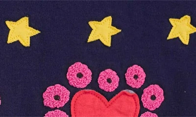 Mini Boden Kids' Ida Embroidered Sweatshirt Dress In Blue