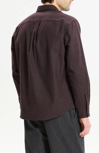 Theory Weekend Woods Check Cotton Button-up Shirt In Purple