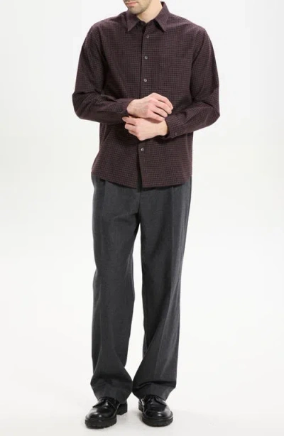 Theory Weekend Woods Check Cotton Button-up Shirt In Purple