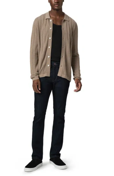 Paige Larimer Open Knit Button-up Shirt In Brown