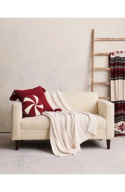 Barefoot Dreams Cozychic Peppermint Pillow In Burgundy