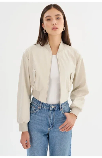 Lamarque Kordella Reversible Leather Bomber Jacket In Neutral