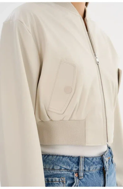 Lamarque Kordella Reversible Leather Bomber Jacket In Neutral
