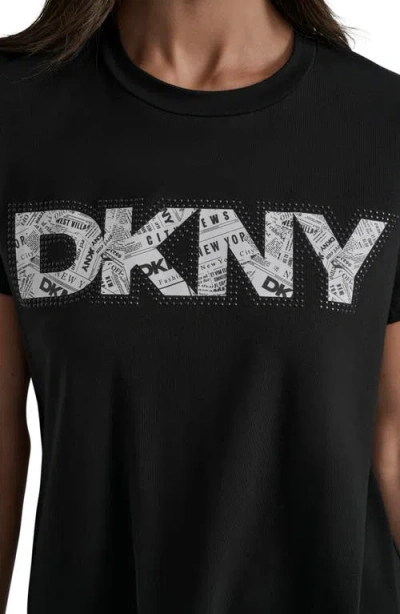 Dkny Newspaper Logo Graphic T-shirt In Black