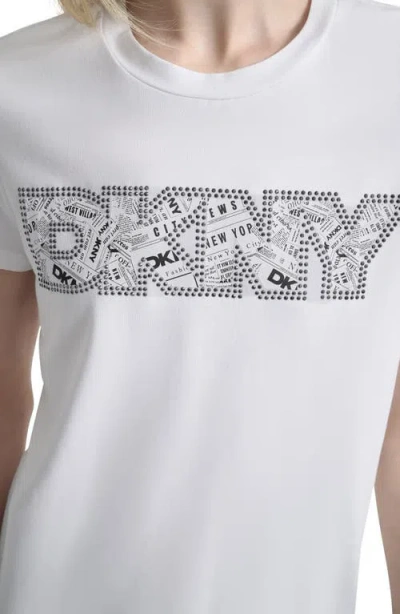 Dkny Newspaper Logo Graphic T-shirt In White