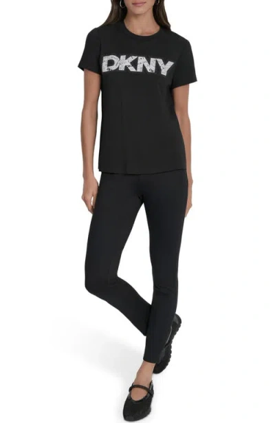 Dkny Newspaper Logo Graphic T-shirt In Black