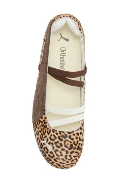 Puma Speedcat Genuine Calf Hair Ballet Sneaker In Animal Print