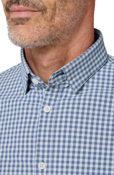 Mizzen + Main Mizzen+main Leeward No Tuck Trim Fit Gingham Performance Button-up Shirt In Blue