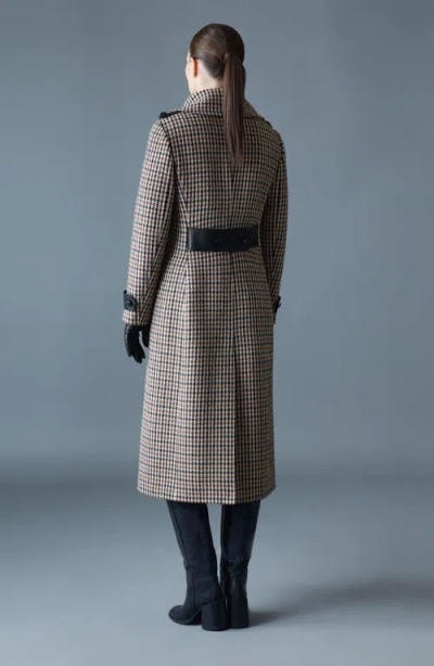 Mackage Elodie Houndstooth Double Breasted Coat In Multi