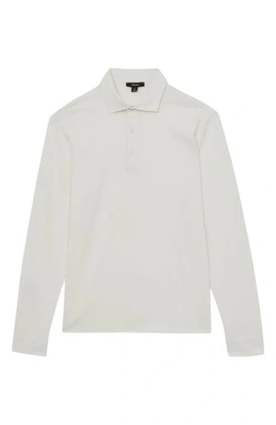 Reiss White Porofino Cotton-jersey Long Sleeve Polo Shirt In White