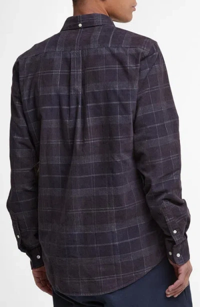 Barbour Blair Tailored Fit Plaid Cotton Corduroy Button-down Shirt In Gray