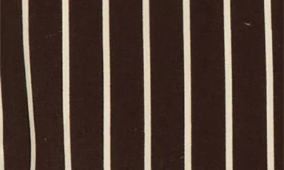 Reformation Vanta Stripe Stretch Poplin Button-up Shirt In Brown