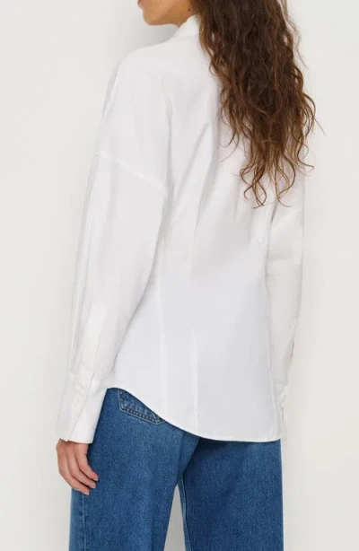 Reformation Vanta Stretch Poplin Button-up Shirt In White
