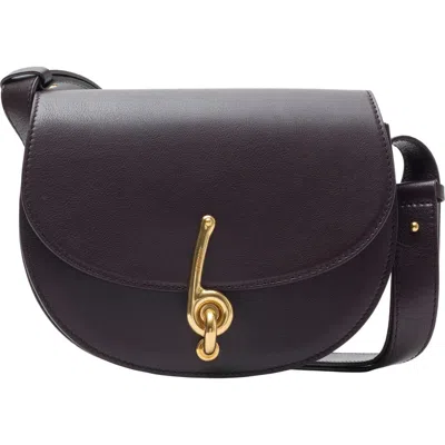 Burberry Small Bridle Logo Leather Crossbody Bag In Purple