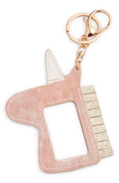 Mimi & Lula Kids' Unicorn Key Ring Charm In Pink
